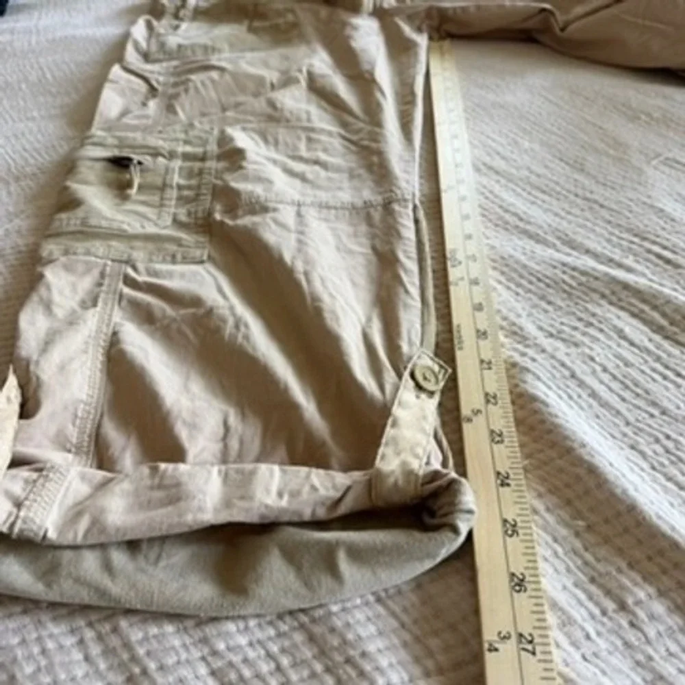 Abercrombie Fitch Cargo Pants Women L Tan Patchwork Corduroy Utility Belted - Picture 16 of 16